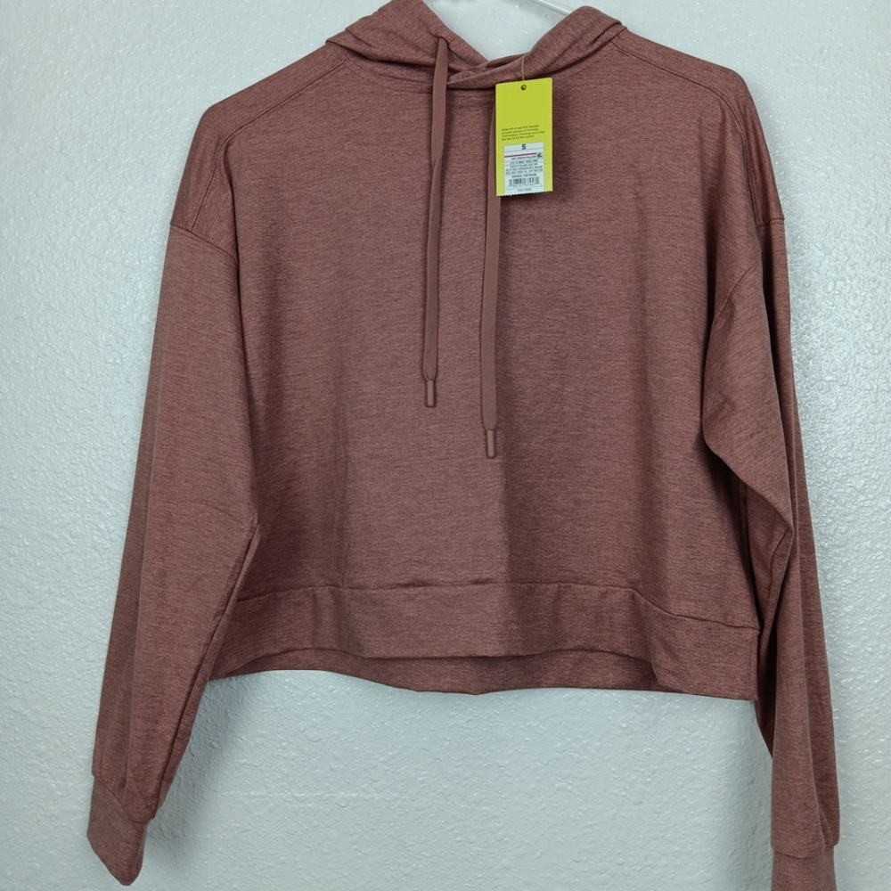 All In Motion Hoodie Womens Small Rose Pink Boxy Fit Pullover Activewear NWT